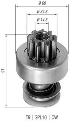 MAGNETI MARELLI Hammastrummel,starter 940113020075